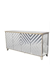 Libra Interiors Silver Lexington Four Door Antique Mirrored Sideboard - Image 2 of 4