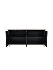 Libra Interiors Silver Lexington Four Door Antique Mirrored Sideboard - Image 3 of 4