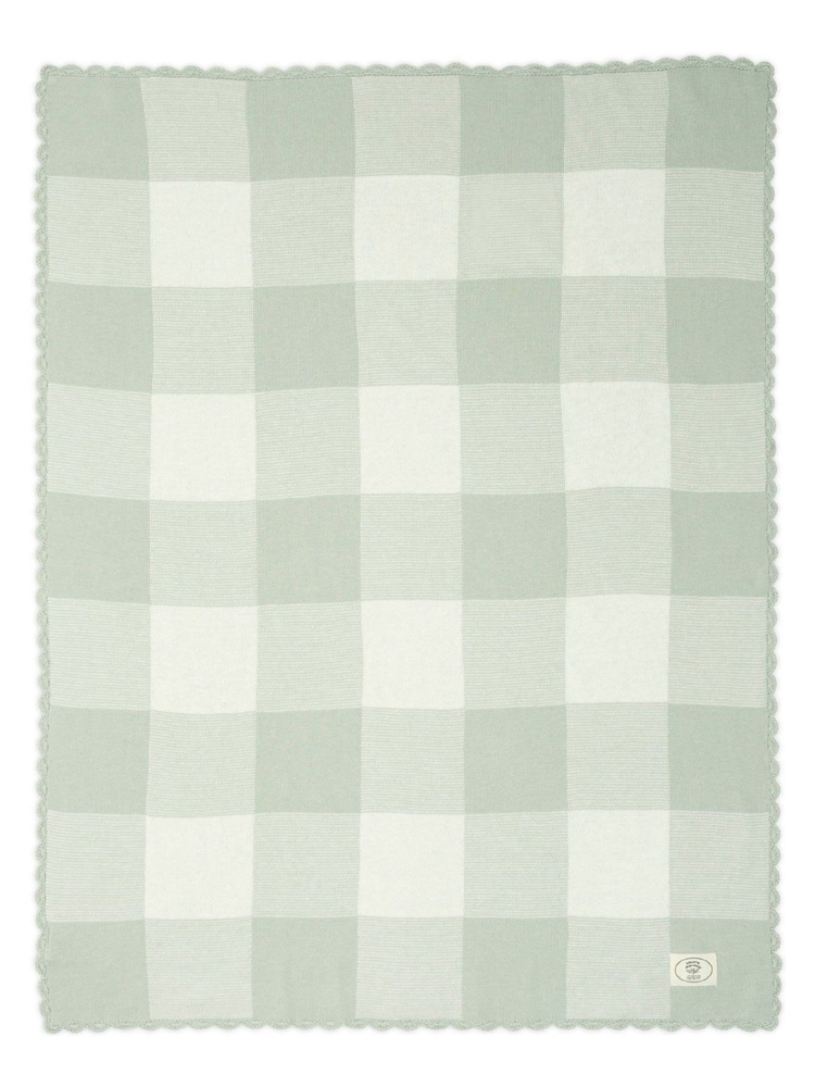 Mamas & Papas x Laura Ashley Green Gingham Ocarro Baby Blanket - Image 2 of 3