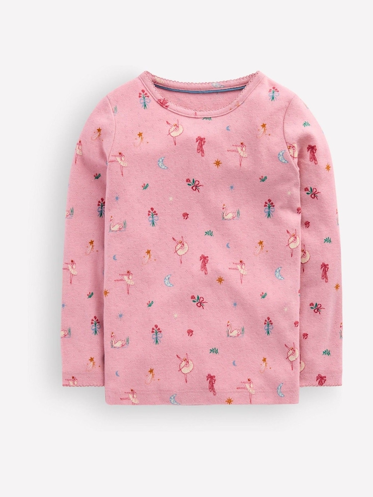 Boden Pink Long Sleeve Pointelle Top - Image 1 of 3