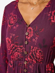Joe Browns Red Radiant Roses Button Through Maxi Dress - Image 2 of 6