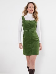Joe Browns Green Arabella Cord Pinafore Dress - Image 4 of 7