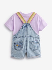 Mid Blue Denim Rainbow Dungarees & T-Shirt Set (3mths-7yrs) - Image 6 of 8