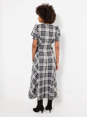 Joe Browns Black Luna Check Lace Up Side Maxi Dress - Image 6 of 7