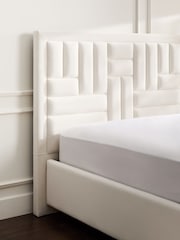 Soft Velvet Natural Oyster Ruby Upholstered Ottoman Storage Bed Frame - Image 6 of 9