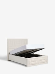 Soft Velvet Natural Oyster Ruby Upholstered Ottoman Storage Bed Frame - Image 8 of 9