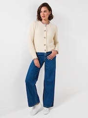 Joe Browns Cream Fancy Floral Trim Cardigan - Image 3 of 5