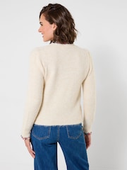 Joe Browns Cream Fancy Floral Trim Cardigan - Image 4 of 5
