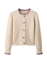 Joe Browns Cream Fancy Floral Trim Cardigan - Image 5 of 5