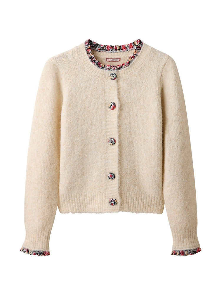 Joe Browns Cream Fancy Floral Trim Cardigan - Image 5 of 5