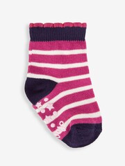 JoJo Maman Bébé Navy Girls' 3-Pack Hedgehog Socks - Image 3 of 5