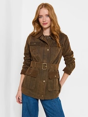 Joe Browns Brown Remarkable Belted Wax Jacket - Image 2 of 8
