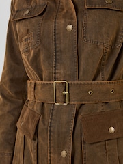 Joe Browns Brown Remarkable Belted Wax Jacket - Image 6 of 8