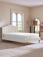 Soft Velvet Natural Oyster Adele Upholstered Bed Frame - Image 2 of 6
