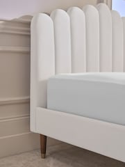 Soft Velvet Natural Oyster Adele Upholstered Bed Frame - Image 4 of 6