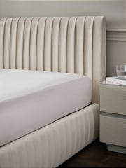 Soft Velvet Natural Oyster Scarlett Upholstered Ottoman Storage Bed Frame - Image 6 of 10