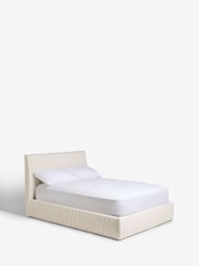 Soft Velvet Natural Oyster Scarlett Upholstered Ottoman Storage Bed Frame - Image 8 of 10