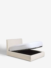 Soft Velvet Natural Oyster Scarlett Upholstered Ottoman Storage Bed Frame - Image 9 of 10