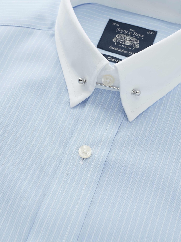 mens blue dress shirt with white collar and cuffs Blue Dress Shirt with White Collar & Cuffs