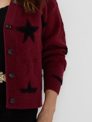 Joe Browns Red Stunning Star V-Neck Cardigan - Image 2 of 5
