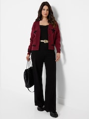 Joe Browns Red Stunning Star V-Neck Cardigan - Image 3 of 5