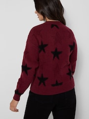 Joe Browns Red Stunning Star V-Neck Cardigan - Image 4 of 5