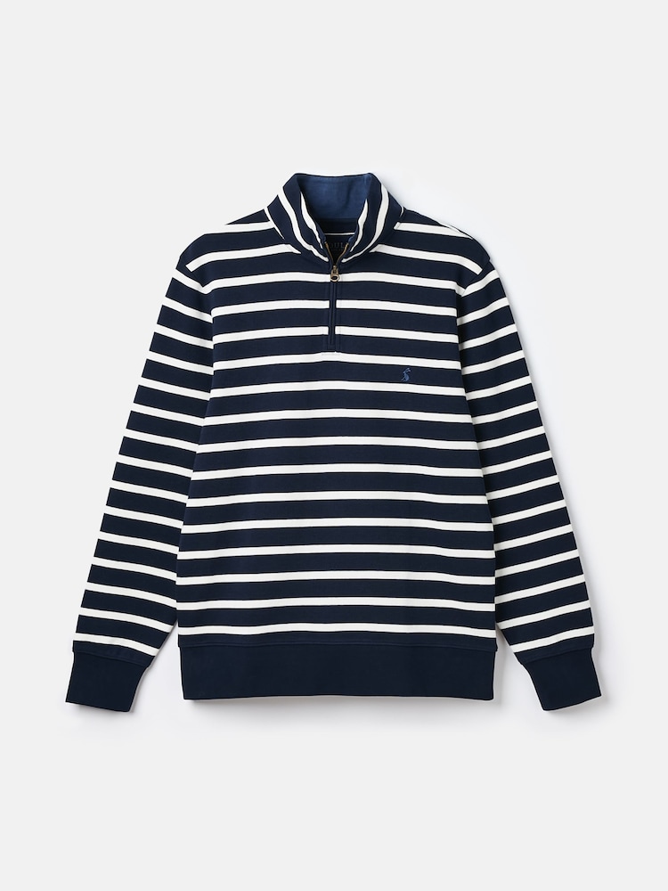 Joules Alistair Navy/White Quarter Zip Cotton Sweatshirt - Image 6 of 6 Joules Alistair Navy/White Quarter Zip Cotton Sweatshirt - Image 6 of 6