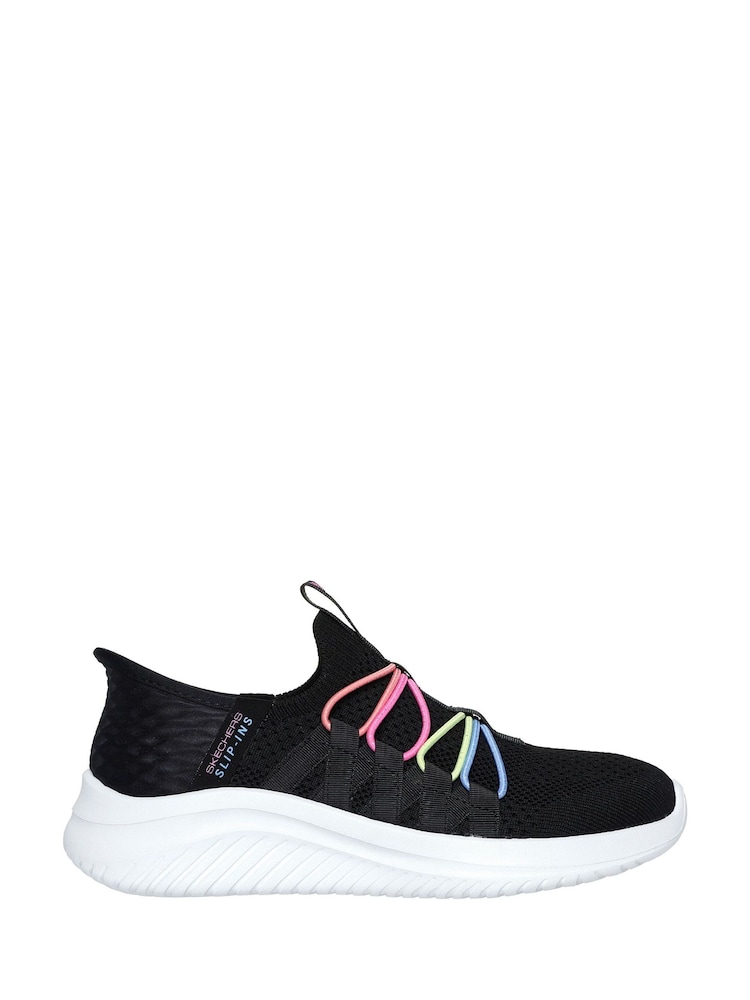 Skechers Green/Grey Ultra Flex 3.0 Bungee Fun Slip In Trainers - Image 1 of 3