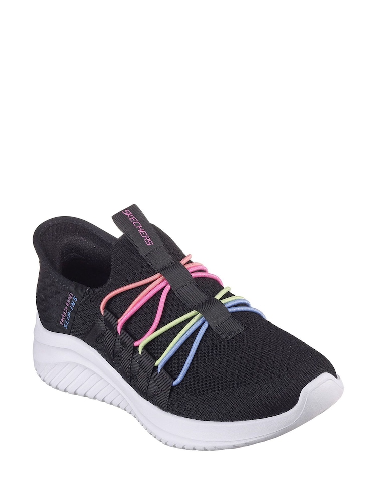 Skechers Green/Grey Ultra Flex 3.0 Bungee Fun Slip In Trainers - Image 2 of 3