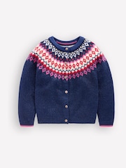 Boden Blue Edie Fair Isle Cardigan - Image 3 of 5