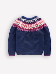 Boden Blue Edie Fair Isle Cardigan - Image 4 of 5