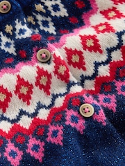 Boden Blue Edie Fair Isle Cardigan - Image 5 of 5