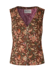Joe Browns Brown Autumn Floral Cord Waistcoat - Image 6 of 6