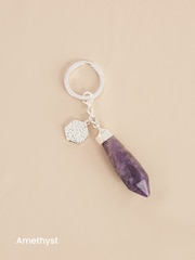 Gold Plated/Silver Plated Semi Precious Shard Stone Keyring - Image 2 of 6