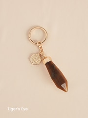 Gold Plated/Silver Plated Semi Precious Shard Stone Keyring - Image 3 of 6