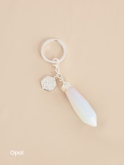 Gold Plated/Silver Plated Semi Precious Shard Stone Keyring - Image 4 of 6
