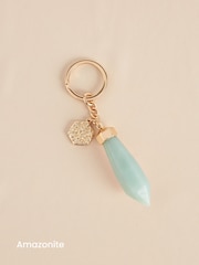 Gold Plated/Silver Plated Semi Precious Shard Stone Keyring - Image 5 of 6