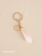 Gold Plated/Silver Plated Semi Precious Shard Stone Keyring - Image 6 of 6
