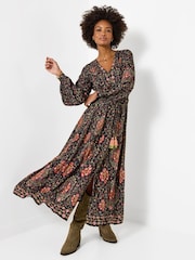 Joe Browns Black Boho Dreams Long Sleeve Maxi Dress - Image 1 of 6