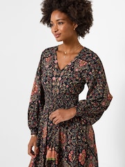Joe Browns Black Boho Dreams Long Sleeve Maxi Dress - Image 3 of 6