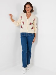 Joe Browns Cream Fabulous Floral Embroidered Cardigan - Image 5 of 7