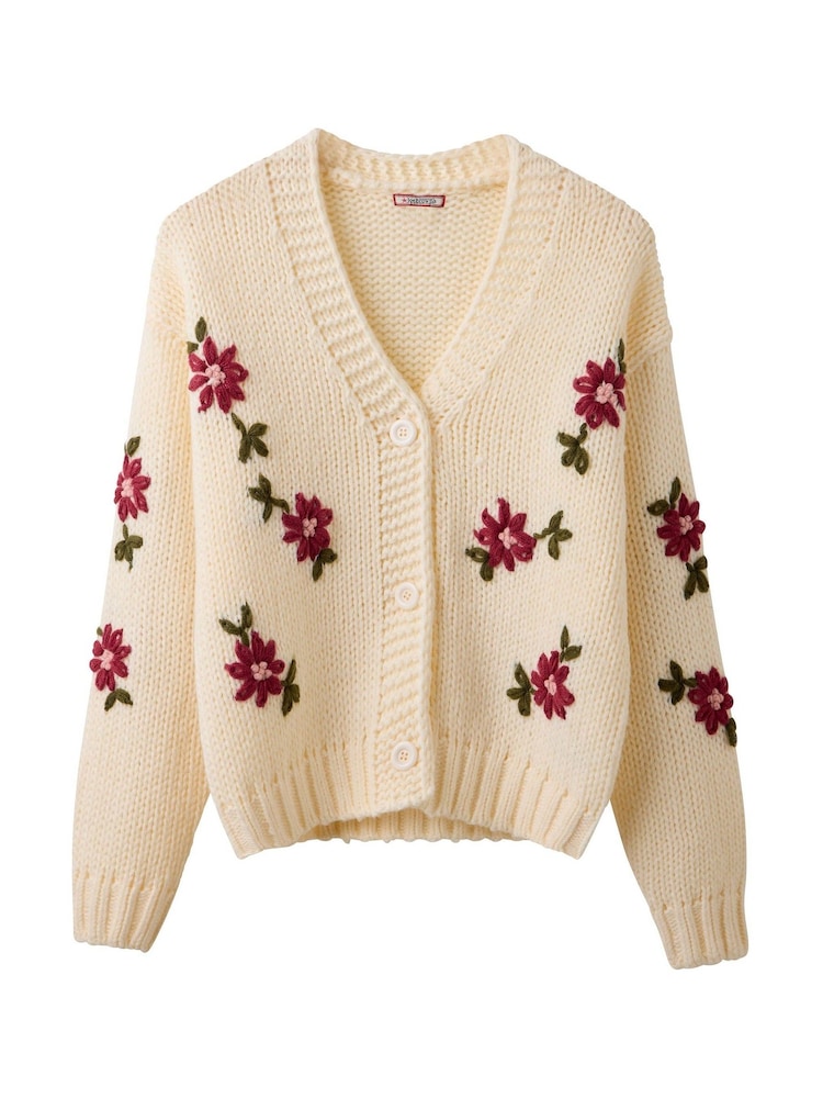 Joe Browns Cream Fabulous Floral Embroidered Cardigan - Image 7 of 7
