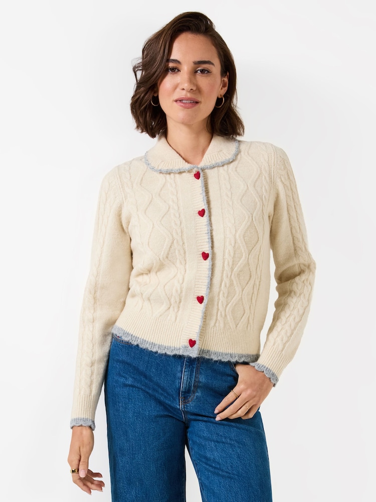 Joe Browns Tiah Collared Cable Knit Cardigan - Attēls 2 no 6