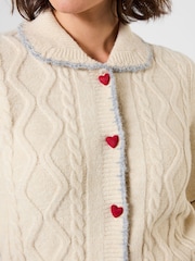 Joe Browns Tiah Collared Cable Knit Cardigan - Attēls 3 no 6