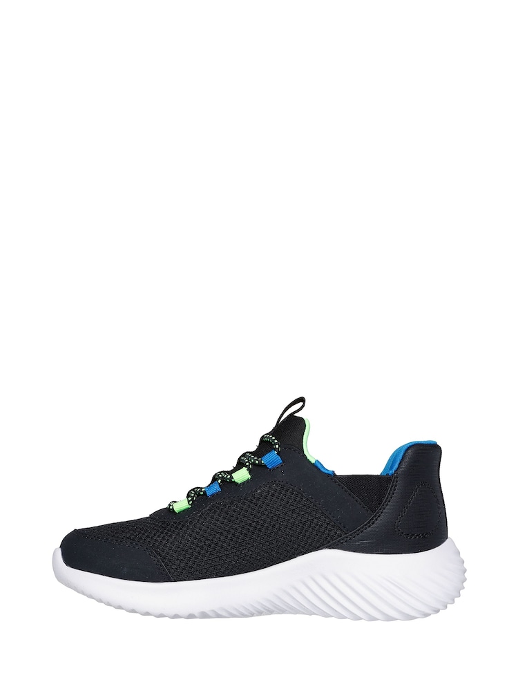 Skechers Black Bounder Brisk-Burst Slip In Trainers - Image 2 of 5