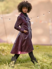 Joe Browns Red Remarkable Lace Up Back Leather Coat - Image 1 of 9