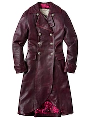 Joe Browns Red Remarkable Lace Up Back Leather Coat - Image 8 of 9