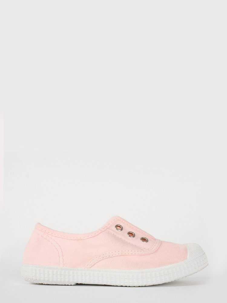 Trotters London Pink Plum Canvas Shoes - Image 1 of 2