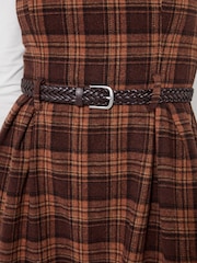 Joe Browns Brown Heritage Check Belted Mini Dress - Image 3 of 7
