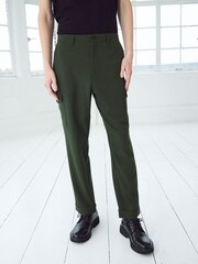 Khaki Green Relaxed Tapered EDIT Twill Cargo Trousers - Image 1 of 6